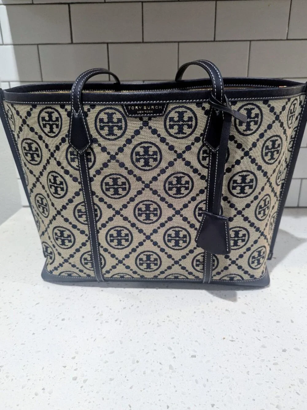 Tory Burch Perry T Monogram Tote Bag